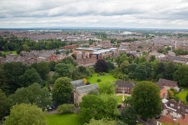 Uitzicht vanaf het dak kathedraal van York Minster, Groot-Brittannië — Stockfoto
