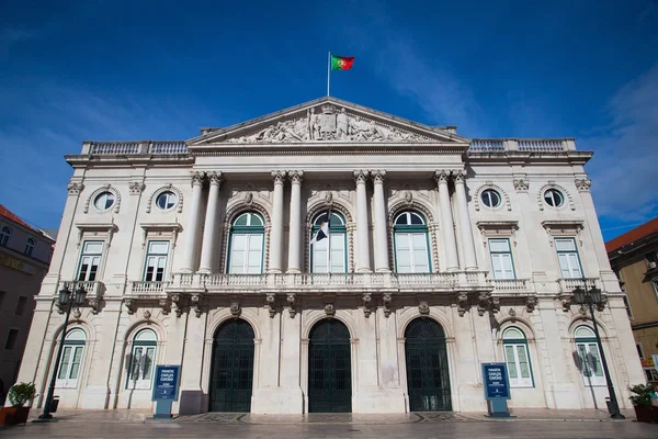 Das historische rathausgebäude im viertel baixa, lisbon, portu — Stockfoto