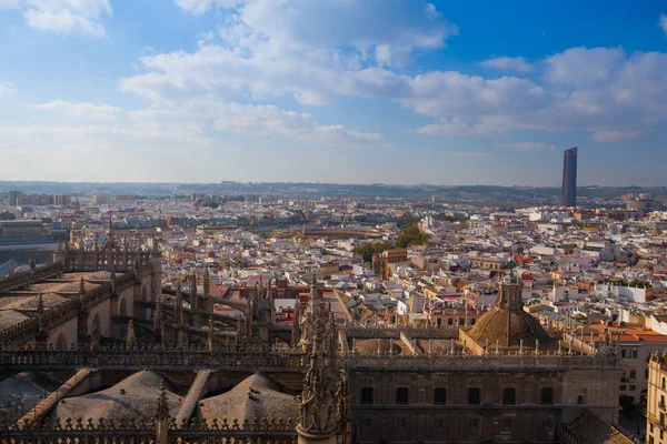 スペイン、セビリア大聖堂の上から空撮. — ストック写真