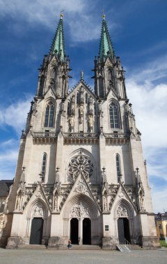 Olomouc, Çek Cumhuriyeti - 5,2017 olabilir: St. Wenceslas Katedrali 1107 içinde Gotik Katedrali Olomouc, Çek Cumhuriyeti, Wenceslas Meydanı'nda kurulan olan.