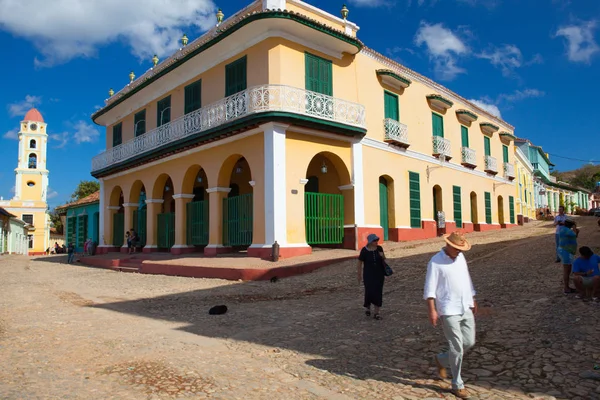 Trinidad Kuba Január 2017 Plaza Mayor Principal Trinidad Tértől Tipikus — Stock Fotó