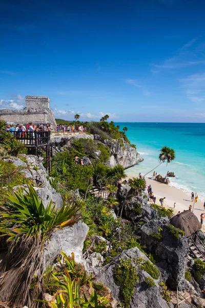 Reruntuhan megah di Tulum, Meksiko — Stok Foto