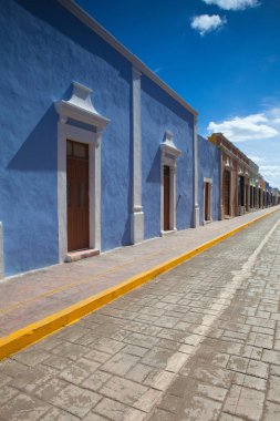 Tipik koloni Campeche, Meksika sokak. 