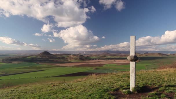 View Top Oblik Hill Autumn Scenery Central Bohemian Highlands Czech — Stock Video