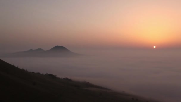 Uitzicht Vanaf Top Van Rana Heuvel Herfst Landschap Centrale Boheemse — Stockvideo