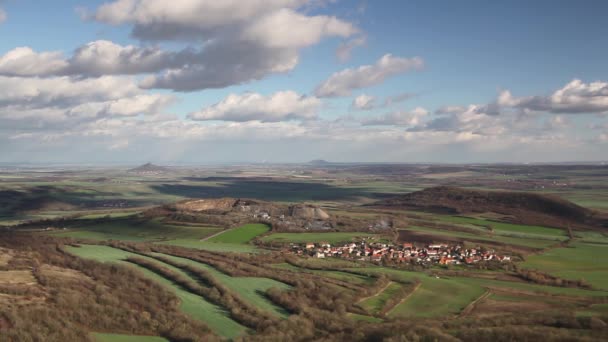 Blick Von Der Spitze Des Oblik Hügels Herbstliche Landschaft Mittelböhmischen — Stockvideo