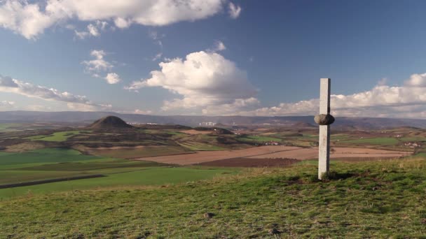 Vista Topo Colina Oblik Paisagem Outono Terras Altas Boêmia Central — Vídeo de Stock