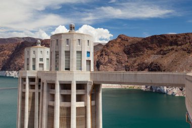 Hoover Barajı kule mavi göl Mead, ABD tarihinde