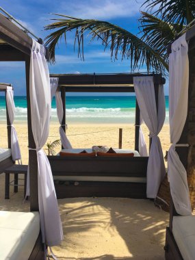 Sahilde Playa del Carmen Karayip Denizi, Meksika. 