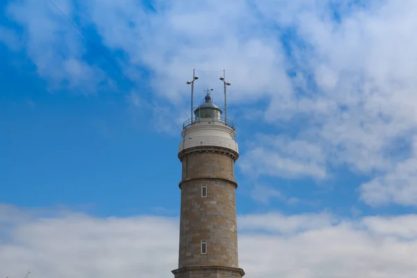 Dettaglio Del Faro Capo Sindaco Sulla Costa Santander Spagna Una — Foto Stock