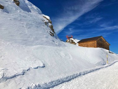 Kış manzara ski resort, Bad Hofgastein, Avusturya.