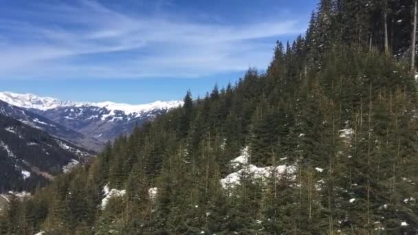 People Ride Gondolas Cable Car Bad Gastein Austrian Spa Ski — Stock Video