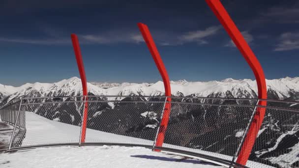 Bad Gastein Austria Abril 2018 Mirador Estación Esquí Montaña Bad — Vídeo de stock