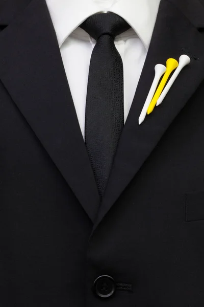 The detail of wedding suit with golf design. — Stock Photo, Image