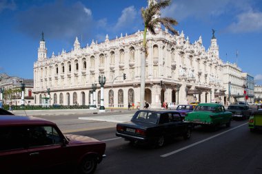 Havana, Küba - Ocak 21,2017: büyük tiyatro Havana, Havana, Cuba.The tiyatro oldu Küba Ulusal baleye ev