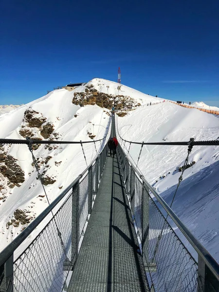 Bad Gastein Áustria Abril 2018 Ponte Sobre Precipício Montanha Atração — Fotografia de Stock