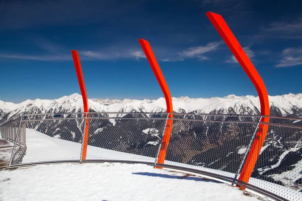 オーストリア バードガシュタイン 2018 山スキー リゾート バート ガシュタインの視点 それは高 Tauern 山でオーストリアのスパ — ストック写真