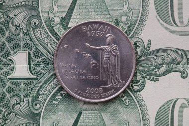 Amerikan dolarlarının simetrik bileşimi ve Hawaii 'nin çeyreği.