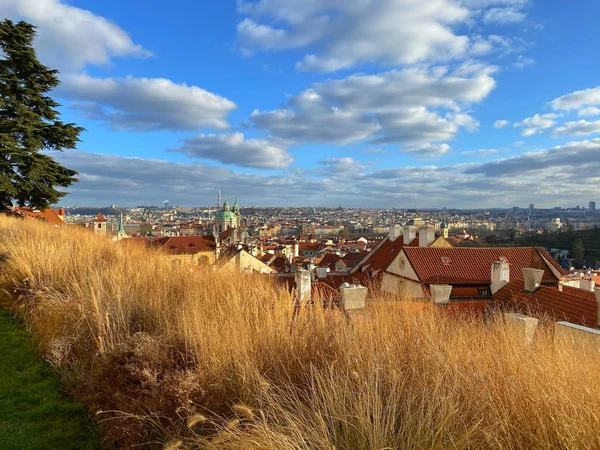 Uitzicht vanuit de tuin naast Schwarzenberg Palace., Praag, Tsjechische Re — Stockfoto