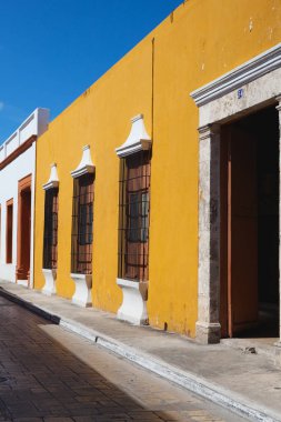 Tipik koloni Campeche, Meksika sokak. 