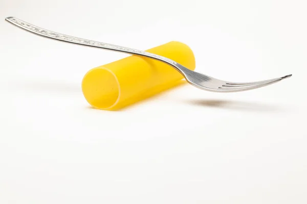 Cannelloni Makarnası Beyaz Masadaki Çatal Diyet Yemek Dengeli Tat — Stok fotoğraf