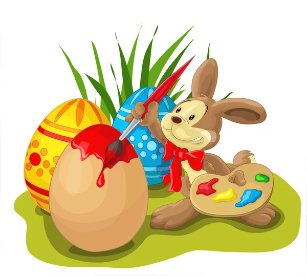 Easter bunny woth eggs — Stock Vector