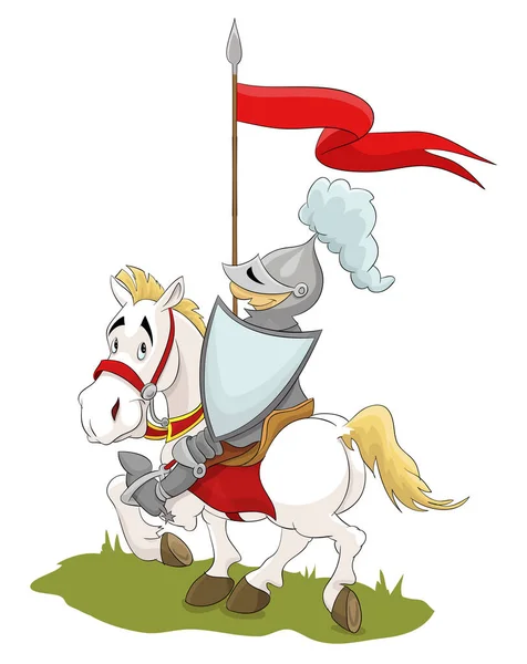 Vector File Happy Knight Horse — Stock Vector