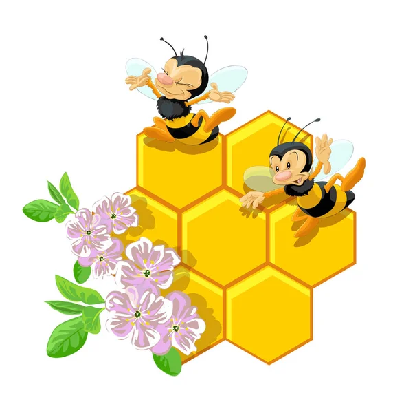 ベクター ファイル 幸せな蜂 — ストックベクタ