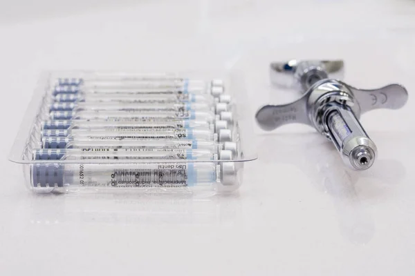 Anesthesia syringe and anesthesia blister — Stock Photo, Image