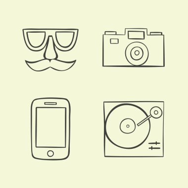hipster simge kümesi