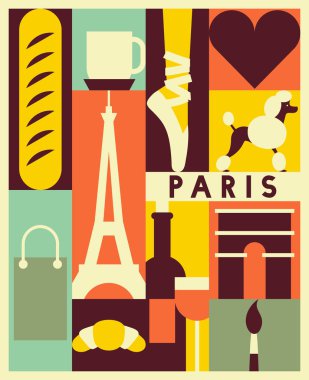 Paris vintage seyahat afiş