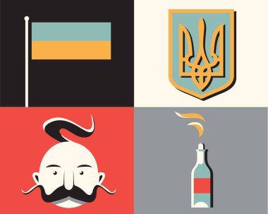 Ukrayna basit Icons set