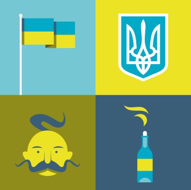 Ukrayna basit Icons set