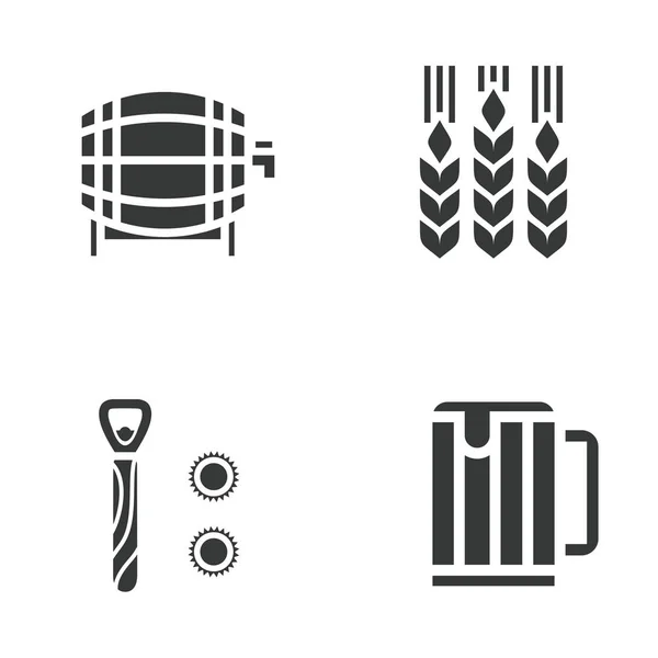 Icône sertie de bière — Image vectorielle