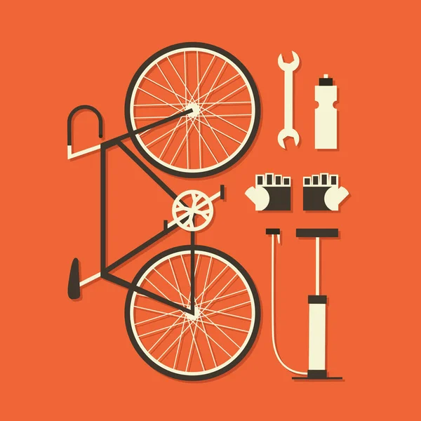 Icon Set mit Fahrrad — Stockvektor