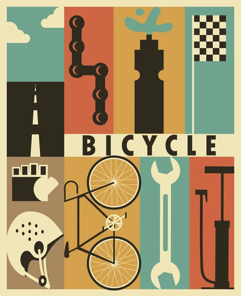 Bannière rétro vélo — Image vectorielle