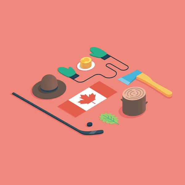 Set di icone piatte del Canada — Vettoriale Stock