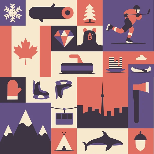 Kanada utazási ikonok beállítása — Stock Vector