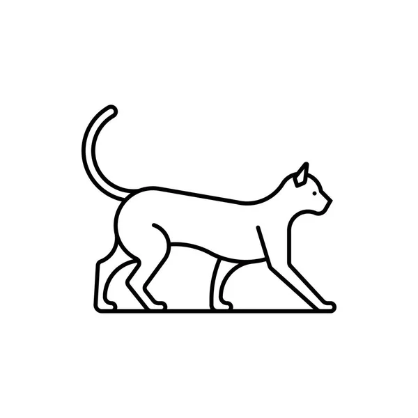 Icône chat noir et blanc — Image vectorielle