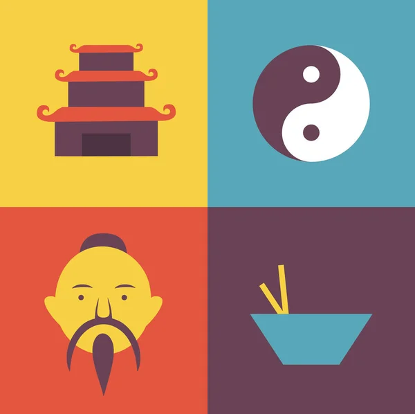 Icono conjunto de China — Archivo Imágenes Vectoriales