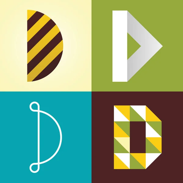 Icon set van letter D — Stockvector