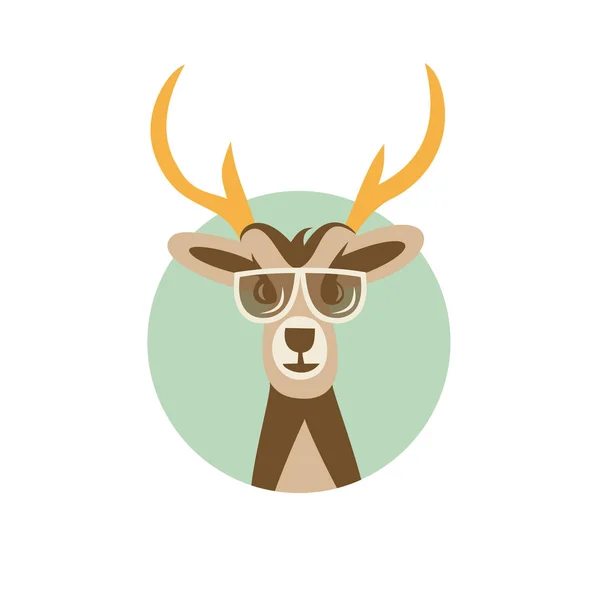 Hipster Deer z okulary — Wektor stockowy