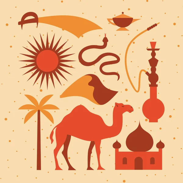 阿拉伯沙漠图标 — 图库矢量图片