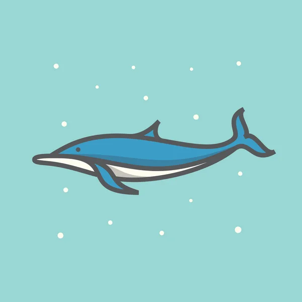 Icono del Delfín Azul — Vector de stock