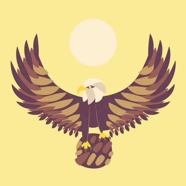老鹰和太阳的标志 — 图库矢量图片