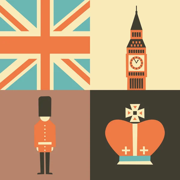 Icon set von england — Stockvektor