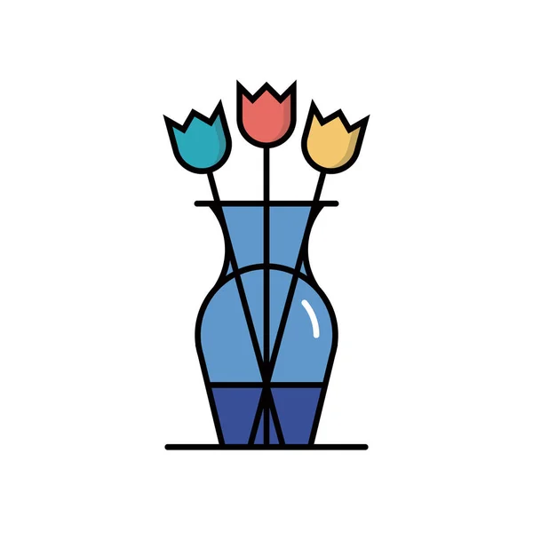 花瓶のチューリップの花 — ストックベクタ
