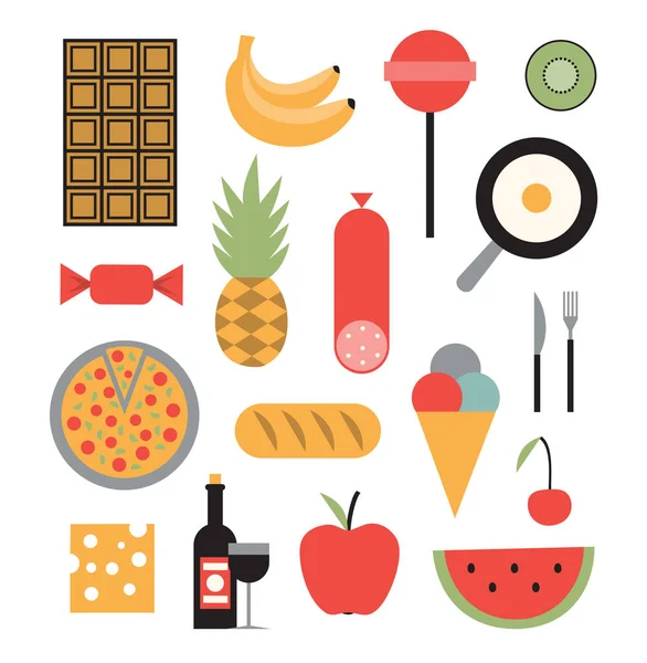 Icon set of food — Stock Vector