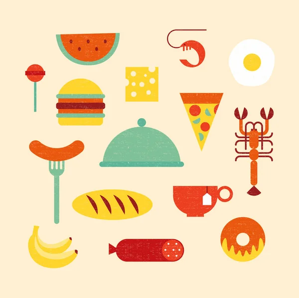 Icona set di alimenti — Vettoriale Stock