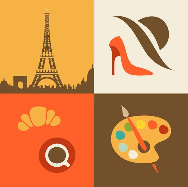 Set di icone della Francia — Vettoriale Stock